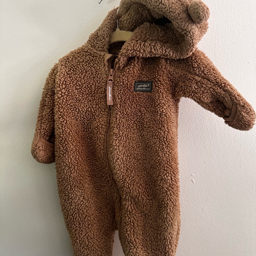 Eddie Bauer Brown Fleece Kids Footie